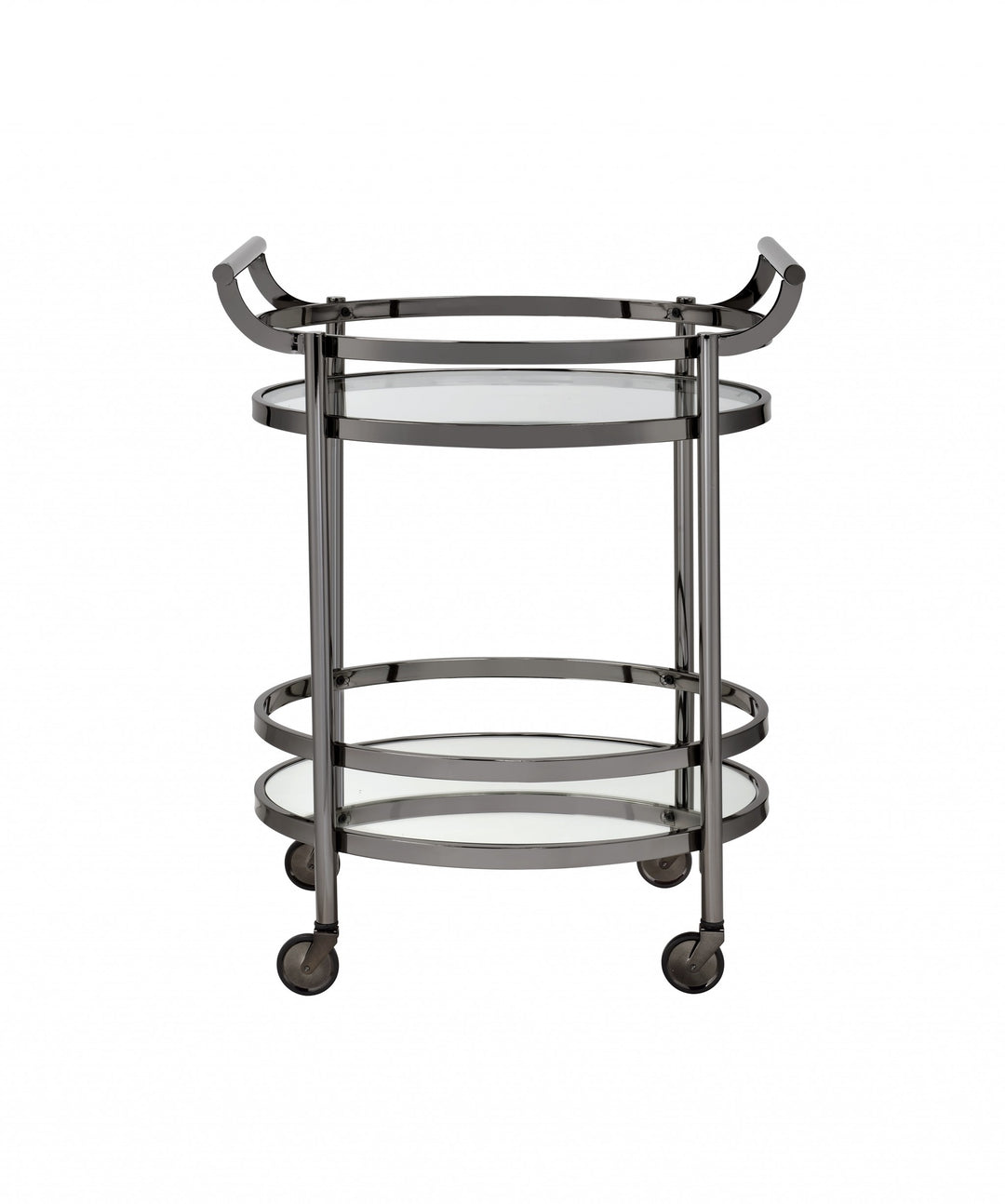 Clear Glass And Black Nickel Bar Cart