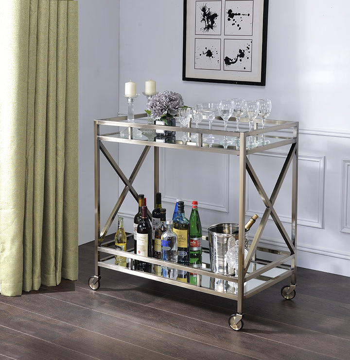 Antique Brass Metal Bar Cart