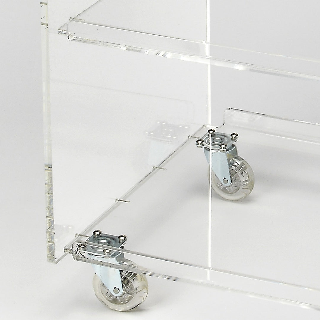 Clear Acrylic Rolling Bar Cart