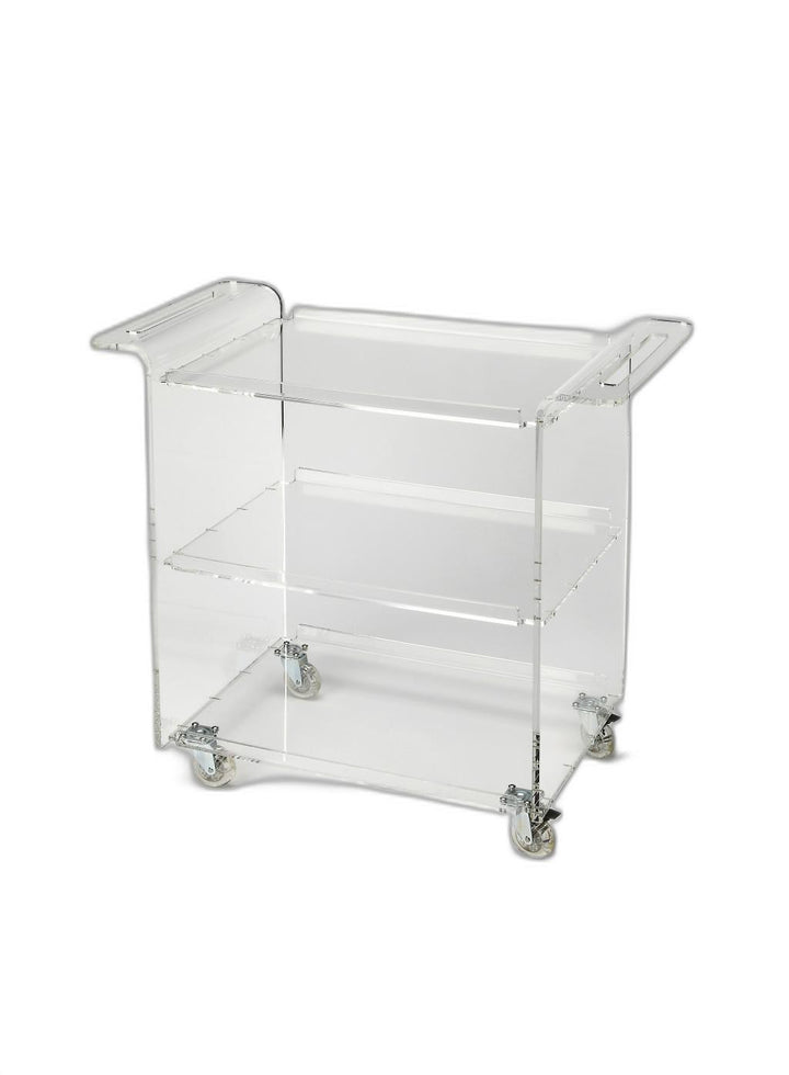 Clear Acrylic Rolling Bar Cart