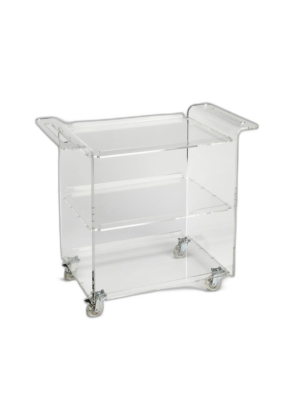 Clear Acrylic Rolling Bar Cart