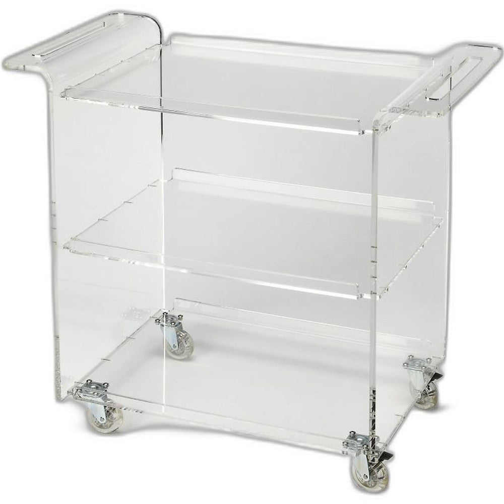 Clear Acrylic Rolling Bar Cart