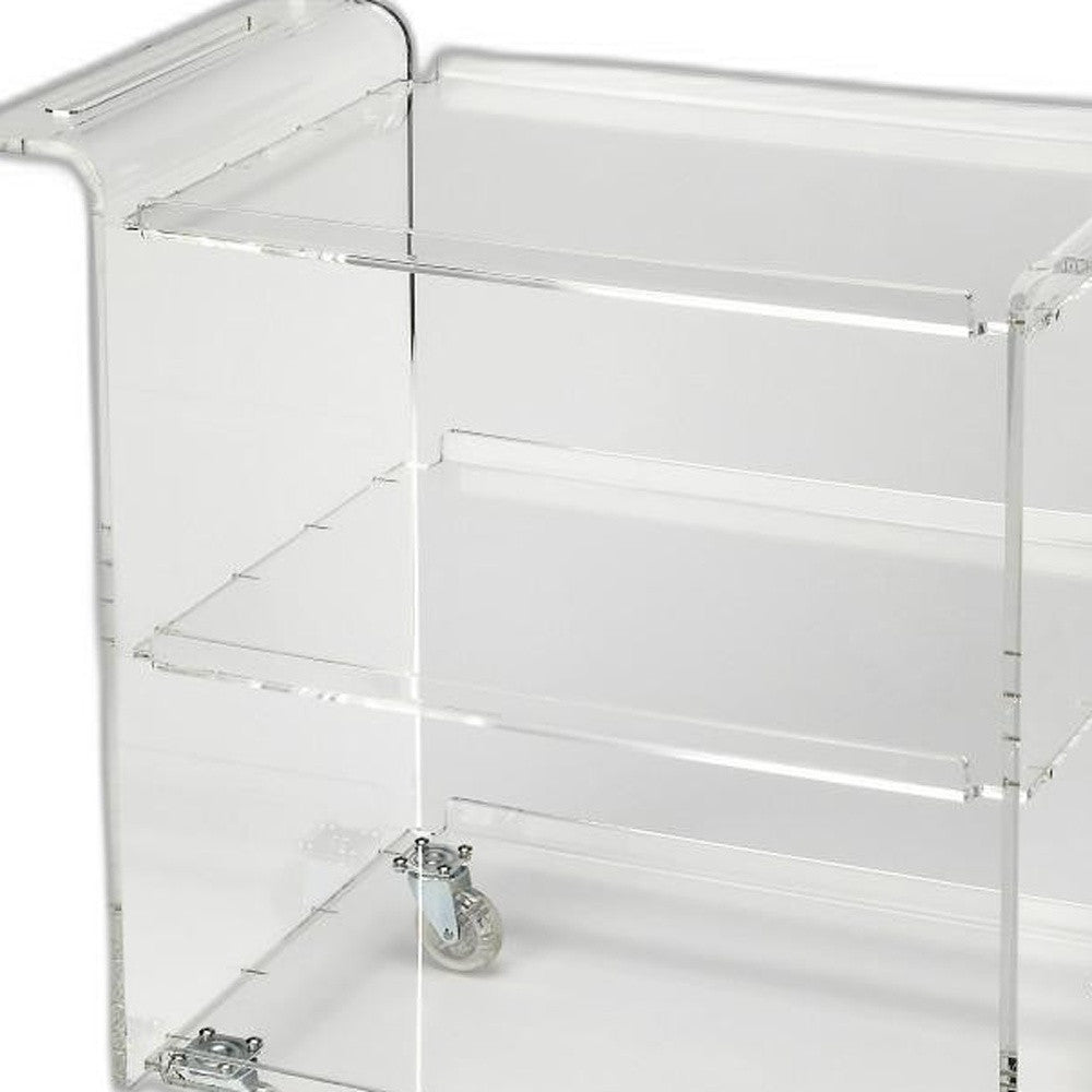 Clear Acrylic Rolling Bar Cart