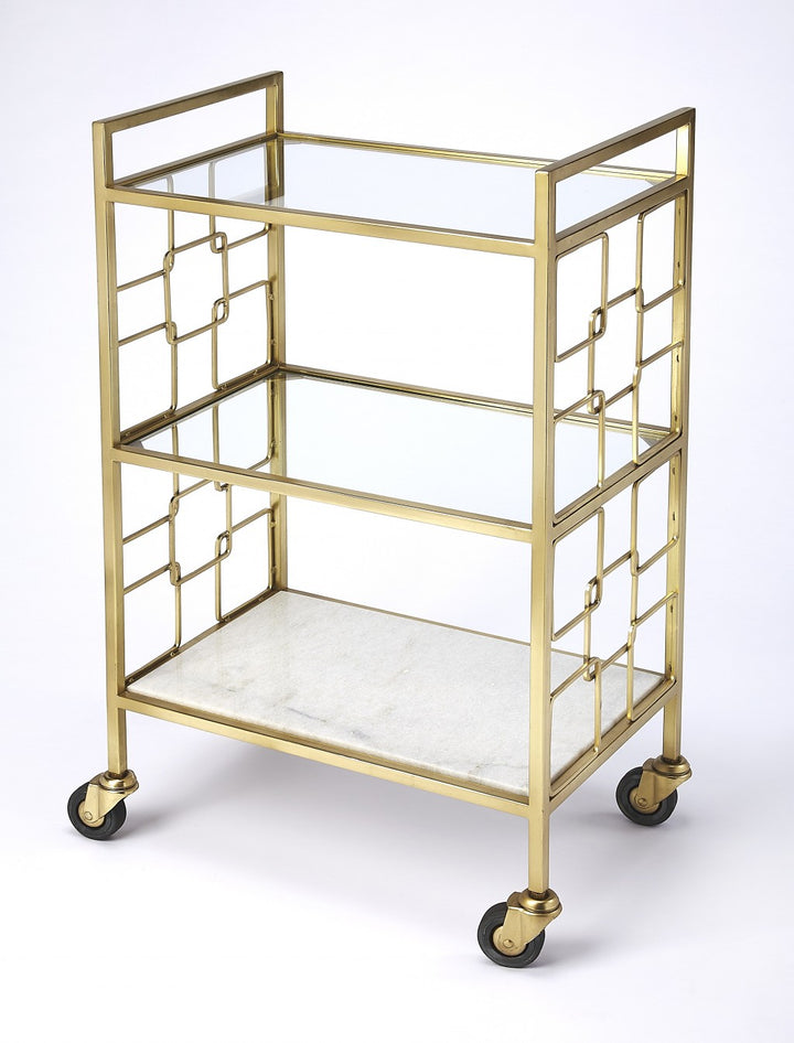 Polished Gold Bar Cart