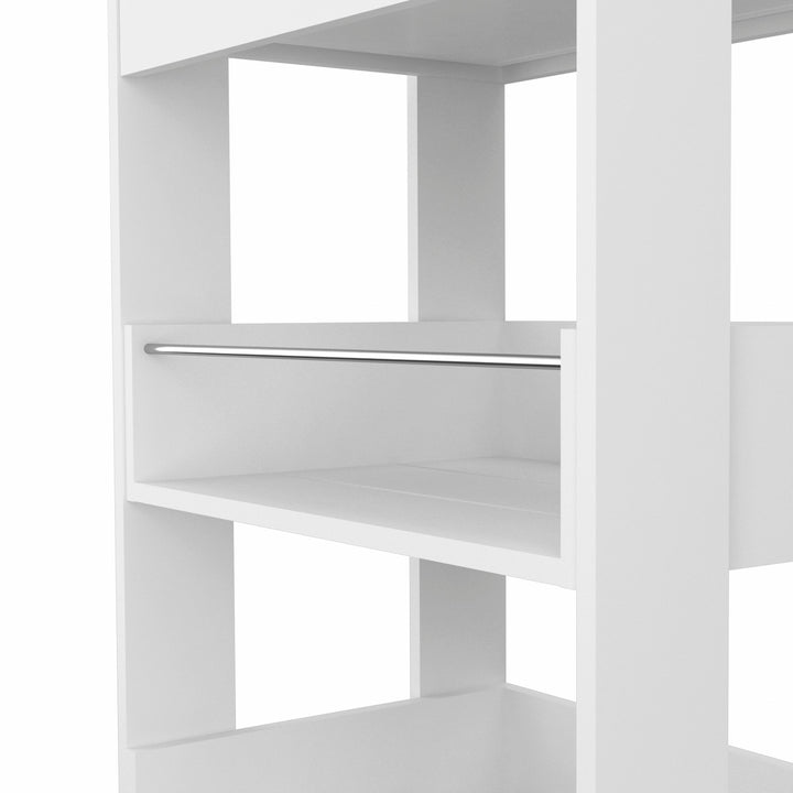 White Kitchen Cart with Storage Drawer