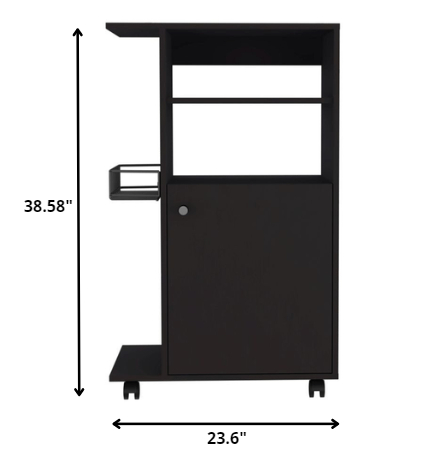 Contemporary Black Rolling Kitchen Cart